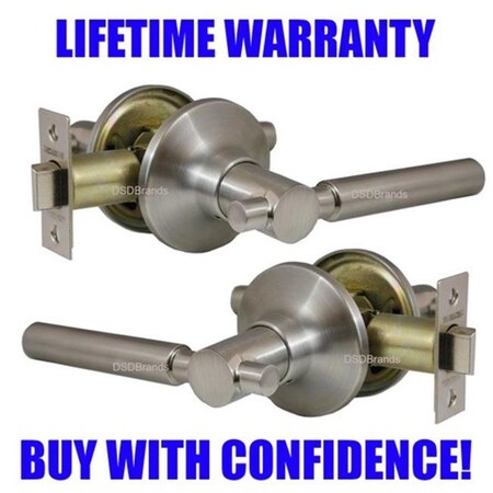 Constructor Constructor Rondo Passage Lever Door Lock with Knob Handle Lockset; Satin Nickel Finish CON-RND-SN-PS